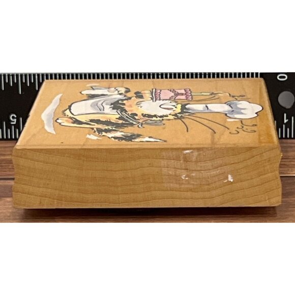 HTF Penny Black Margaret Sherry What Creation! 2377J Wood Rubber Stamp Cat Chef - Picture 6 of 6